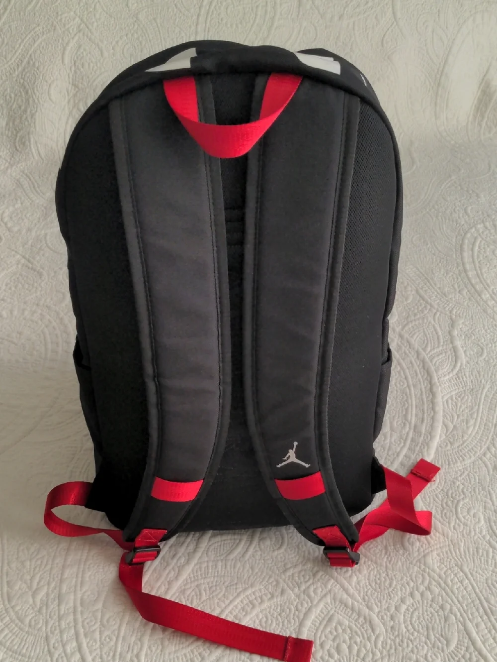 Jordan Patrol Black Backpack with White and Red Accents